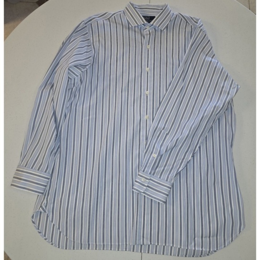 Polo Ralph Lauren Estate Classic‎ Fit Men's Shirt Blue And White Stripes 17-34